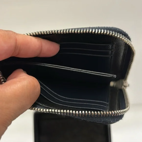 Saint Laurent Zip Around Wallet - Navy Blue